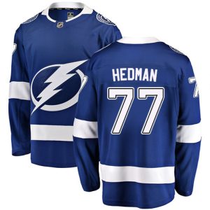 Herren Tampa Bay Lightning Eishockey Trikot Victor Hedman #77 Breakaway Blau Fanatics Branded Heim